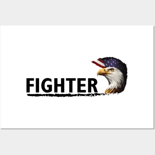 Fighter Spirit Of American ( Black ) Posters and Art